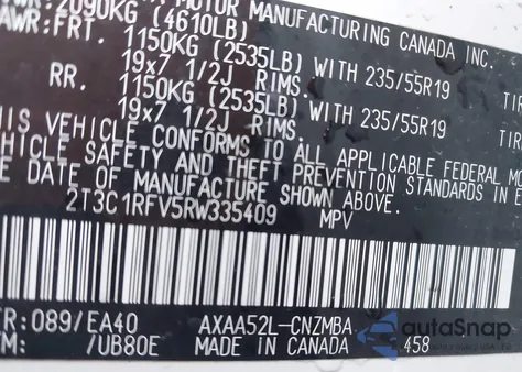 2024 Toyota Rav4 Xle Premium from USA, damaged, VIN 2T3C1RFV5RW335409